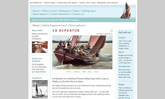 S B Repertor &ndash; Thames sailing barge trips and races
